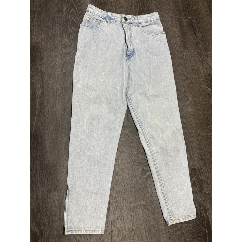 VTG 80s 90s Georges Marciano Guess Light Blue Jeans Women 28x26.5 Ankle Zip
